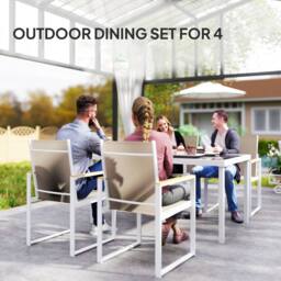 okwish Garden Dining Set with tempered glass top Multicolour in Beige - thumbnail 5