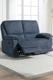 More4Homes Sydney 2 Seater Fabric Manual Recliner Sofa in Blue