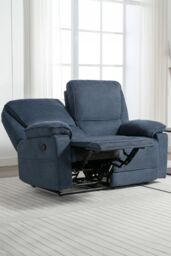More4Homes Sydney 2 Seater Fabric Manual Recliner Sofa in Blue - thumbnail 6