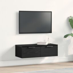 Berkfield Home Black Oak Wall Cabinet 68x30x20 cm Made from Engineered Wood - Size: 68 x 30 x 20 cm