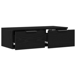 Berkfield Home Black Oak Wall Cabinet 68x30x20 cm Made from Engineered Wood - Size: 68 x 30 x 20 cm - thumbnail 2