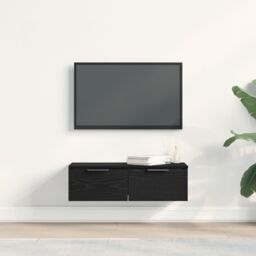 Berkfield Home Black Oak Wall Cabinet 68x30x20 cm Made from Engineered Wood - Size: 68 x 30 x 20 cm - thumbnail 4