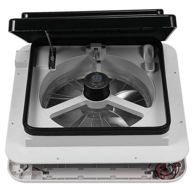 Havendro Roof Vent Fan Camper Van Caravan Skylight With 4 LED Lights in White - image 1