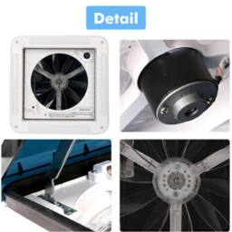 Havendro Roof Vent Fan Camper Van Caravan Skylight With 4 LED Lights in White - thumbnail 5