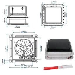 Havendro Roof Vent Fan Camper Van Caravan Skylight With 4 LED Lights in White - thumbnail 2