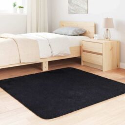 Berkfield Home Shaggy Rug High Pile NAVARRA Black 120x120 cm Polyester - Size: Medium - thumbnail 3