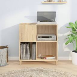 Berkfield Home Record Cabinet Sonoma Oak 84.5x38x89 cm Engineered Wood in Light Tan - thumbnail 1