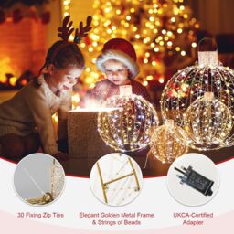 3-Pack Christmas LED Light Balls Outdoor Hanging Light Spheres - thumbnail 4