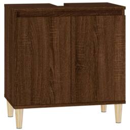 Berkfield Home Sink Cabinet Brown Oak 58x33x60 cm Engineered Wood - Size: 58 x 33 x 60 cm - thumbnail 2