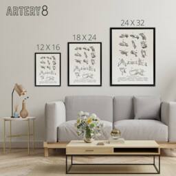 "Artery8 Positions of Hand Gestures Richardson Vintage Framed Canvas Wall Art in White - Size: W12"" x H16""" - thumbnail 4