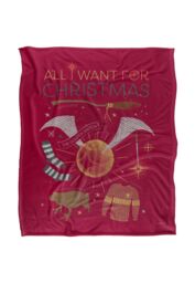 Harry Potter All I Want for Christmas Officially Licensed Silky Touch Super Soft Throw Blanket 152x127 cm in White - thumbnail 1