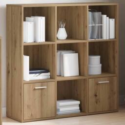 Berkfield Home Book Cabinet Artisan Oak 98x29x97.5 cm Engineered Wood in Brown - thumbnail 2