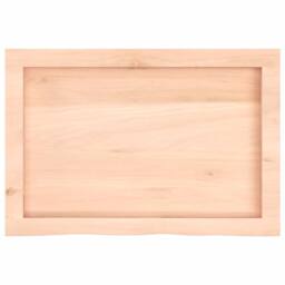 Berkfield Home Wall Shelf 60x40x(2-4) cm Untreated Solid Wood Oak in Light Tan - thumbnail 4