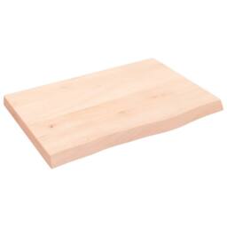 Berkfield Home Wall Shelf 60x40x(2-4) cm Untreated Solid Wood Oak in Light Tan - thumbnail 2