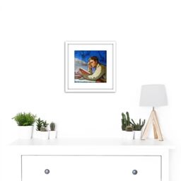 Artery8 Shukhman 1958 Soviet Learning Ross Apartment Friends 8X8 Inch Square Wooden Framed Wall Art Print Picture with Mount in White - thumbnail 2