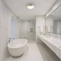 Happy Homewares Modern LED IP44 Flush Ceiling Light in with Movement Sensor in Metallic Silver - thumbnail 6