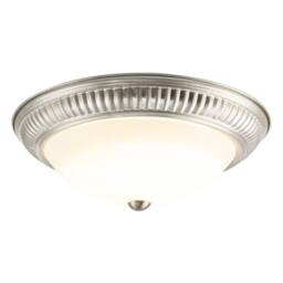 Happy Homewares Modern LED IP44 Flush Ceiling Light in with Movement Sensor in Metallic Silver - thumbnail 2