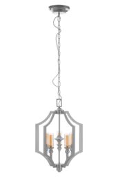 Orsina 5 Bulb Pendant Lamp, Arabesque Design Silver Ceiling Light, Contemporary Iron Hanging Fixture