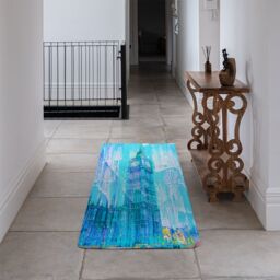 Benjamin Tate Design Crazy Blue Ben Runner Rug in Natural - Size: 67 cm x 230 cm - thumbnail 3