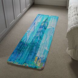Benjamin Tate Design Crazy Blue Ben Runner Rug in Natural - Size: 67 cm x 230 cm - thumbnail 4