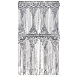 Berkfield Home Macrame Curtain Anthracite 140x240 cm Cotton - thumbnail 2