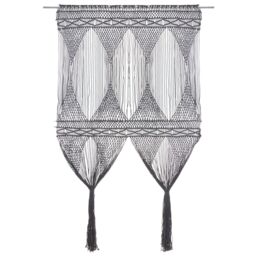 Berkfield Home Macrame Curtain Anthracite 140x240 cm Cotton - thumbnail 1