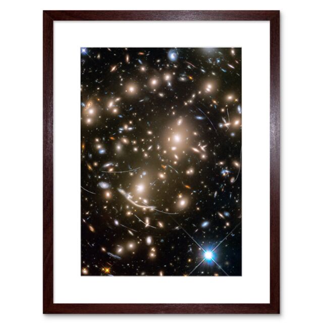 Artery8 Wall Art Print Hubble Space Astronomy Asteroids In Hubble Frontier Field Abell 370 Galaxy Cluster Gravitational Lensing Asteroid Trails - image 1