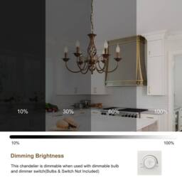 NIVOR French Vintage 6 Light Bronze Iron Dining Room Candle Chandelier - thumbnail 3