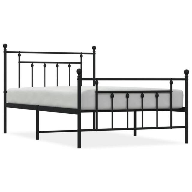 Berkfield Home Metal Bed Frame with Headboard & Footboard Black 107x203 cm - image 1