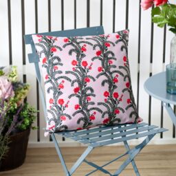 Wylder Cassis Printed Outdoor Cushion in Lilac - Size: 45 cm x 45 cm