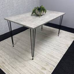 KOSY KOALA Modern Grey Rectangular Dining Table with Hairpin Legs - Compact Kitchen & Dining Room Table (L140) in Brown - thumbnail 8