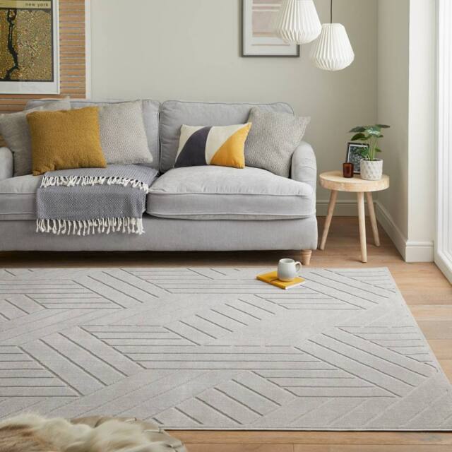 The Rug Shop UK Grey Modern Abstract Polyester Jute Backing Area Rug - Size: 240 cm x 330 cm - image 1