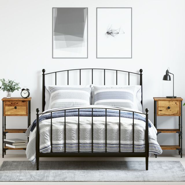 Berkfield Home Bedside Cabinets 2 pcs Old Wood 34x36x70 cm Engineered Wood in Brown - Size: 34 x 36 x 70 cm - image 1