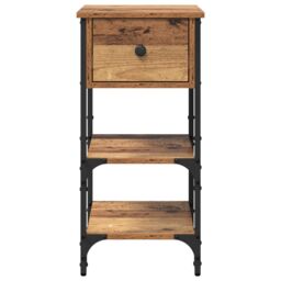 Berkfield Home Bedside Cabinets 2 pcs Old Wood 34x36x70 cm Engineered Wood in Brown - Size: 34 x 36 x 70 cm - thumbnail 7