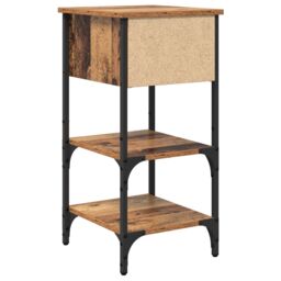 Berkfield Home Bedside Cabinets 2 pcs Old Wood 34x36x70 cm Engineered Wood in Brown - Size: 34 x 36 x 70 cm - thumbnail 9