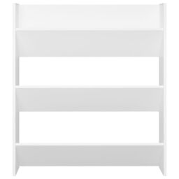 Berkfield Home Wall Shoe Cabinet White 80x18x90 cm Engineered Wood - Size: 80 x 18 x 90 cm - thumbnail 4