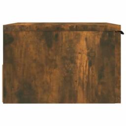 Berkfield Home Wall-mounted Bedside Cabinet Smoked Oak 34x30x20 cm in Brown - Size: 34 x 30 x 20 cm - thumbnail 4