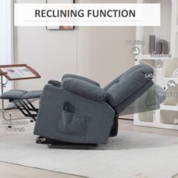 HOMCOM Riser & Recliner Chair w/ Remote, Lift Chair for Elderly in Grey - thumbnail 5