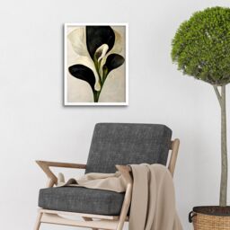 "Artery8 Wall Art Print Beautiful White Calla Lily Flower Abstract Bouquet Art Framed - Size: W12"" x H16""" - thumbnail 2