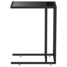Berkfield Home Computer Side Table Black 50x35x65 cm Tempered Glass - Size: 50 x 35 x 65 cm - thumbnail 4