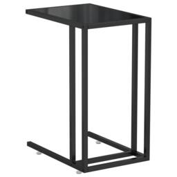 Berkfield Home Computer Side Table Black 50x35x65 cm Tempered Glass - Size: 50 x 35 x 65 cm