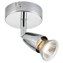 Loops LED Adjustable Ceiling Spotlight Chrome Plate Single GU10 Dimmable Downlight
