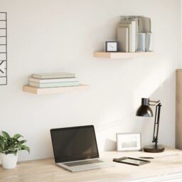 Berkfield Home Floating Shelves 2 pcs 40x23.5x4 cm Engineered Wood in Brown - thumbnail 1