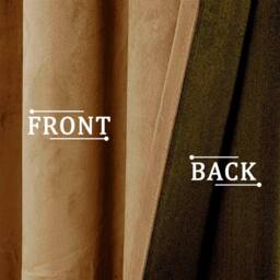Happy Homewares Contemporary Soft Velvet Fabric Blackout Eyelet Curtains - 2 Panel in Mustard - Size: 117 cm width x 137 cm drop - thumbnail 3