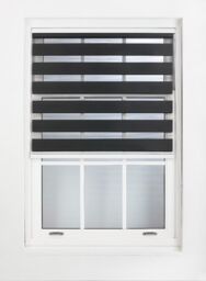 Furnished Black Day & Night Roller Blinds - Zebra Blind Dim or Translucent Vision Roller Shades for Windows & Doors - Dual Layer Fabric - thumbnail 2