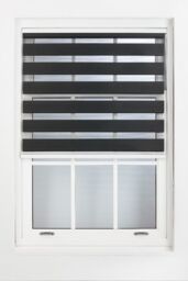 Furnished Black Day & Night Roller Blinds - Zebra Blind Dim or Translucent Vision Roller Shades for Windows & Doors - Dual Layer Fabric - thumbnail 1
