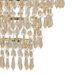 First Choice Lighting Gold Tiered Chandelier Style Light Shade in Amber - thumbnail 5