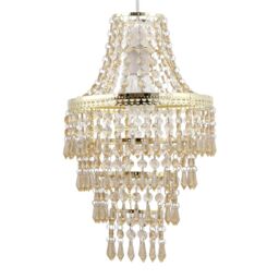 First Choice Lighting Gold Tiered Chandelier Style Light Shade in Amber - thumbnail 2