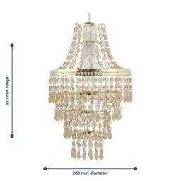 First Choice Lighting Gold Tiered Chandelier Style Light Shade in Amber - thumbnail 4