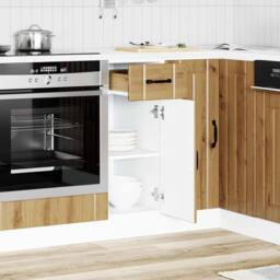 Berkfield Home Kitchen Base Cabinet Lucca Artisan Oak Engineered Wood in Brown - thumbnail 3